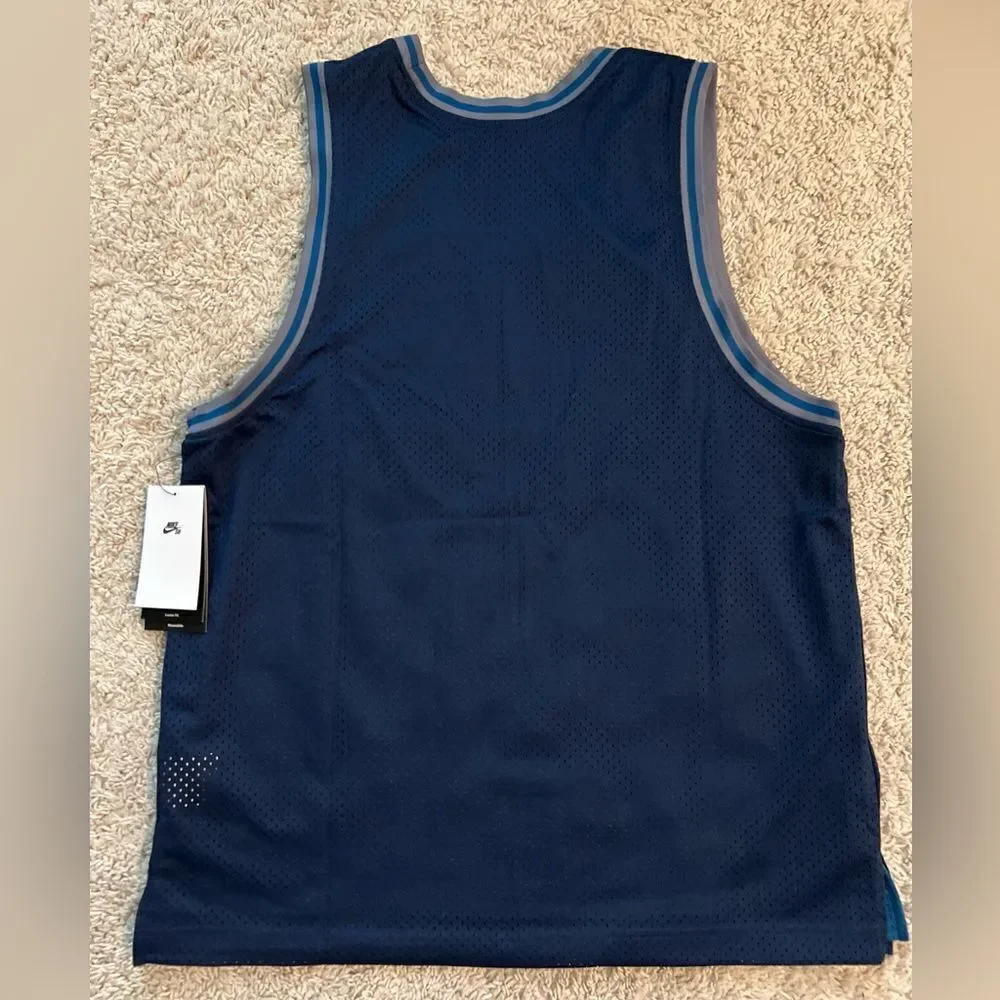 NIKE SB Basketball Jersey Top Unisex Adult Blue Gray Reversible Mesh